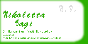 nikoletta vagi business card