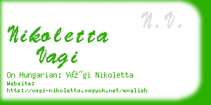 nikoletta vagi business card